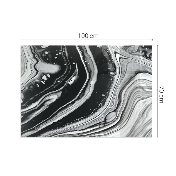 Placă de sticlă dreptunghiulară șemineu Modele abstracte ondulate și liniare