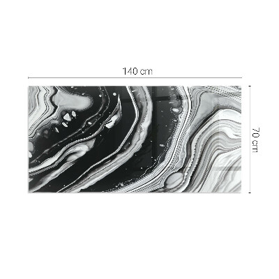 Placă de sticlă dreptunghiulară șemineu Modele abstracte ondulate și liniare