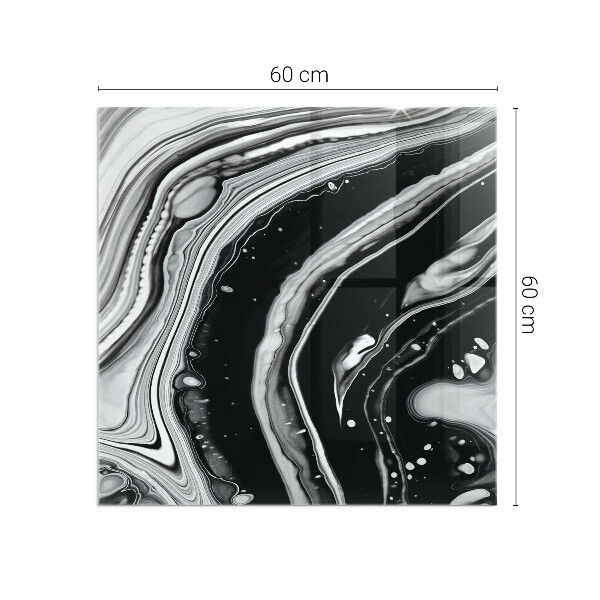 Placă de sticlă dreptunghiulară șemineu Modele abstracte ondulate și liniare