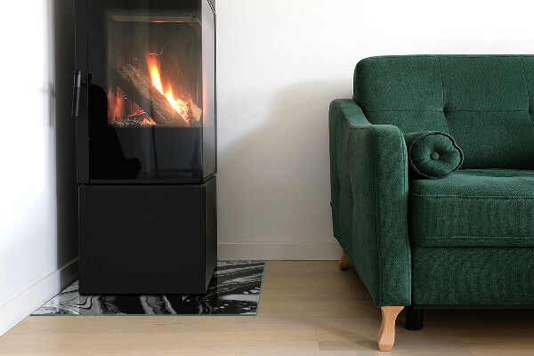 Placă de sticlă dreptunghiulară șemineu Modele abstracte ondulate și liniare