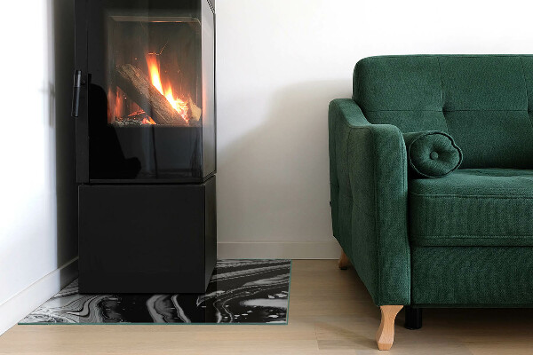 Placă de sticlă dreptunghiulară șemineu Modele abstracte ondulate și liniare