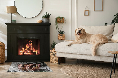 Placă de sticlă dreptunghiulară șemineu Modele abstracte ondulate și liniare