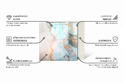 Placă de sticlă dreptunghiulară șemineu Motiv abstract fluid