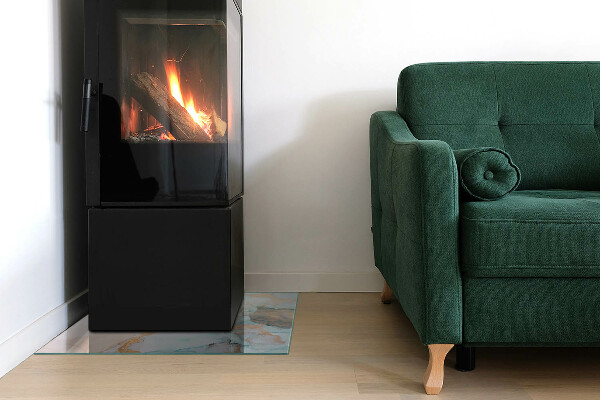 Placă de sticlă dreptunghiulară șemineu Motiv abstract fluid