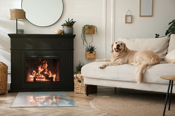 Placă de sticlă dreptunghiulară șemineu Motiv abstract fluid