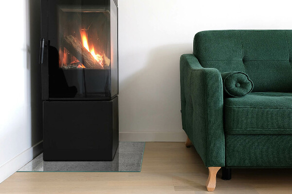 Placă dreptunghiulară din sticlă pentru șemineu Beton brut în stil minimalist