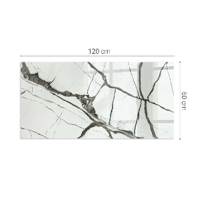 Sticlă dreptunghiulară sub sobă Vene de marmură într-un stil elegant