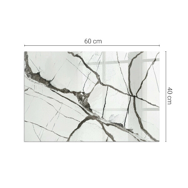 Sticlă dreptunghiulară sub sobă Vene de marmură într-un stil elegant