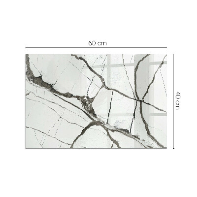 Sticlă dreptunghiulară sub sobă Vene de marmură într-un stil elegant