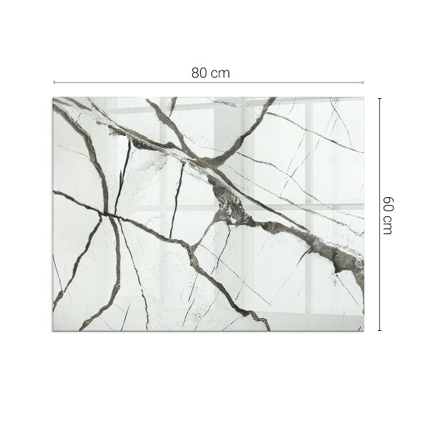 Sticlă dreptunghiulară sub sobă Vene de marmură într-un stil elegant