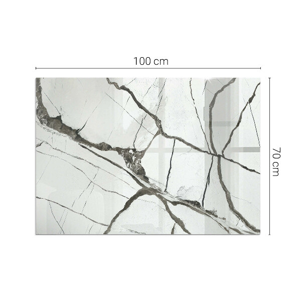 Sticlă dreptunghiulară sub sobă Vene de marmură într-un stil elegant