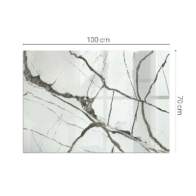 Sticlă dreptunghiulară sub sobă Vene de marmură într-un stil elegant