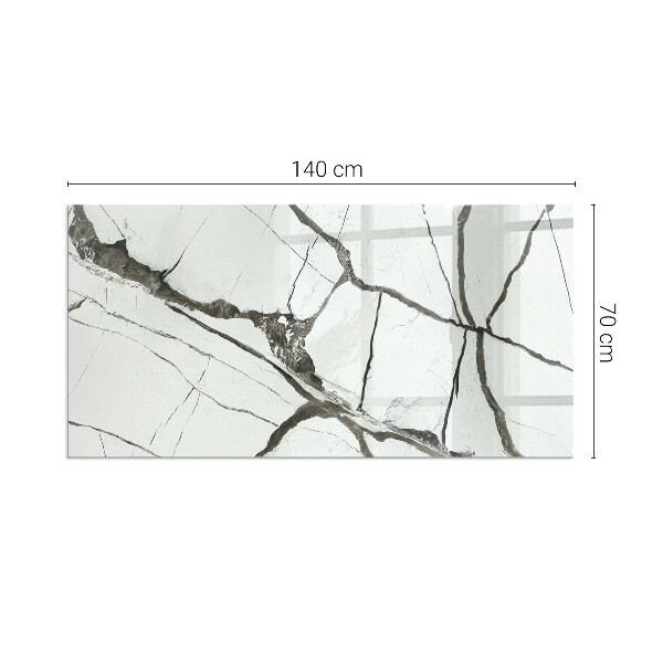 Sticlă dreptunghiulară sub sobă Vene de marmură într-un stil elegant