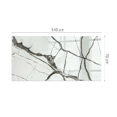 Sticlă dreptunghiulară sub sobă Vene de marmură într-un stil elegant