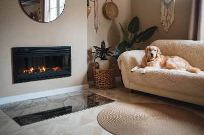 Placă dreptunghiulară din sticlă pentru șemineu Stil de piatră într-o versiune naturală