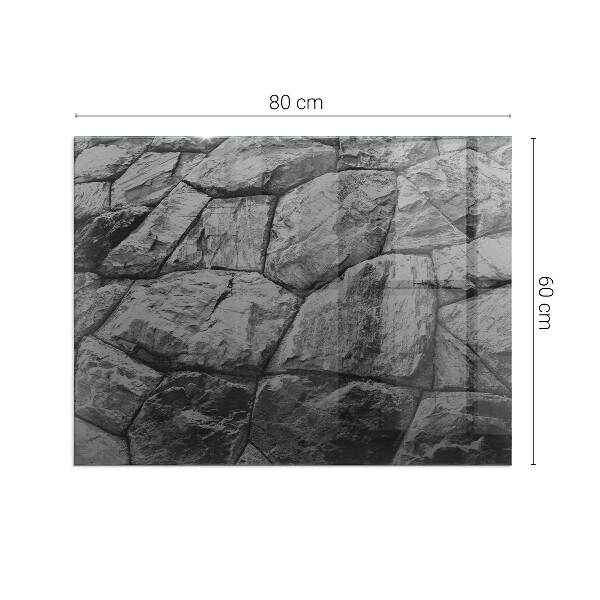 Placă dreptunghiulară din sticlă pentru șemineu Stil de piatră într-o versiune naturală