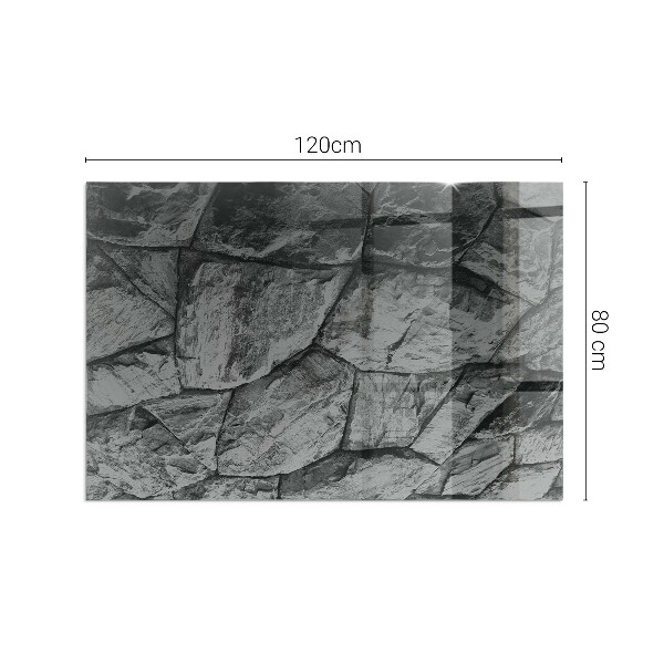 Placă dreptunghiulară din sticlă pentru șemineu Stil de piatră într-o versiune naturală