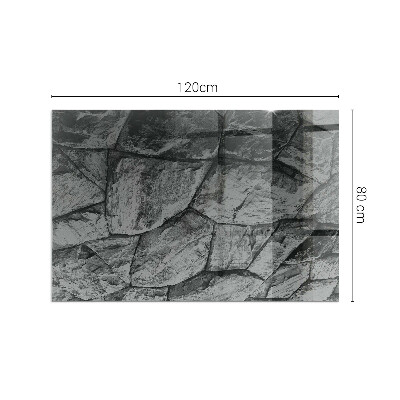 Placă dreptunghiulară din sticlă pentru șemineu Stil de piatră într-o versiune naturală