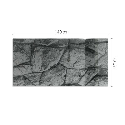 Placă dreptunghiulară din sticlă pentru șemineu Stil de piatră într-o versiune naturală