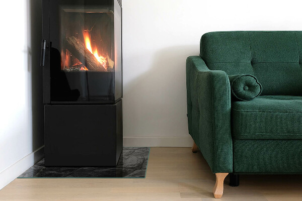 Placă dreptunghiulară din sticlă pentru șemineu Stil de piatră într-o versiune naturală