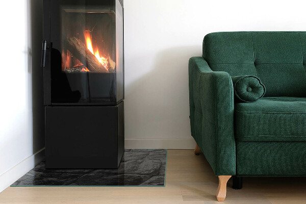 Placă dreptunghiulară din sticlă pentru șemineu Stil de piatră într-o versiune naturală