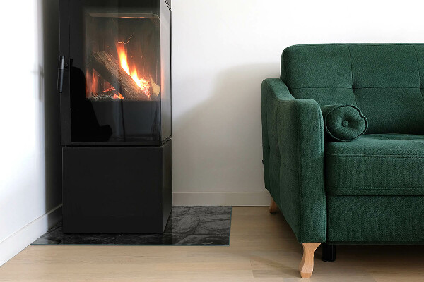 Placă dreptunghiulară din sticlă pentru șemineu Stil de piatră într-o versiune naturală