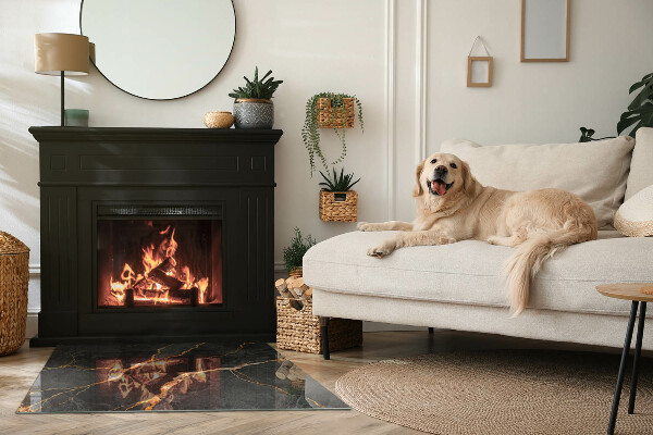 Placă de sticlă dreptunghiulară șemineu Stil de marmură cu vene delicate