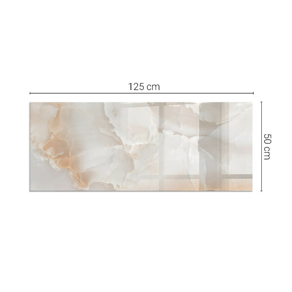 Sticlă dreptunghiulară sub sobă Motiv organic din piatră