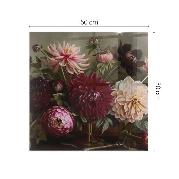 Placă de sticlă dreptunghiulară șemineu Detaliu floral în plină floare