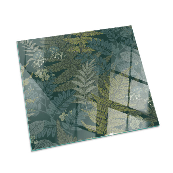 Sticlă dreptunghiulară sub sobă Modele de plante cu fluturi