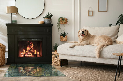 Sticlă dreptunghiulară sub sobă Modele de plante cu fluturi