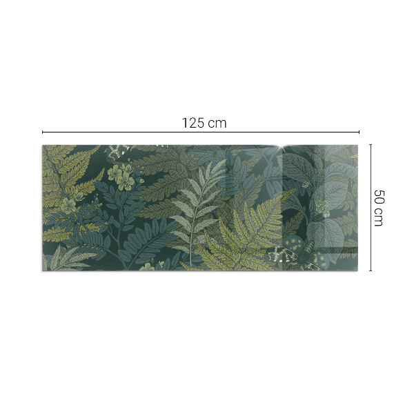 Sticlă dreptunghiulară sub sobă Modele de plante cu fluturi