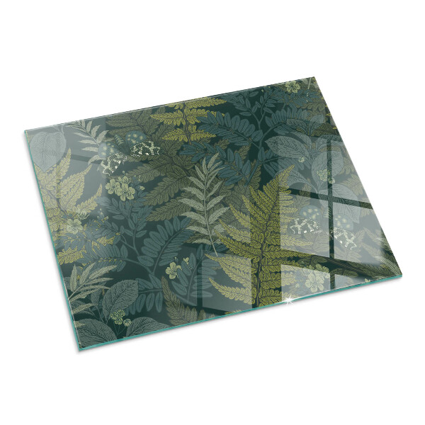 Sticlă dreptunghiulară sub sobă Modele de plante cu fluturi