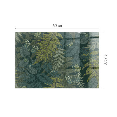 Sticlă dreptunghiulară sub sobă Modele de plante cu fluturi