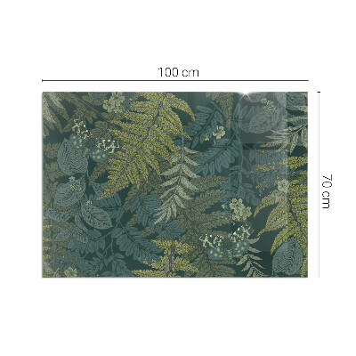 Sticlă dreptunghiulară sub sobă Modele de plante cu fluturi