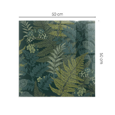 Sticlă dreptunghiulară sub sobă Modele de plante cu fluturi