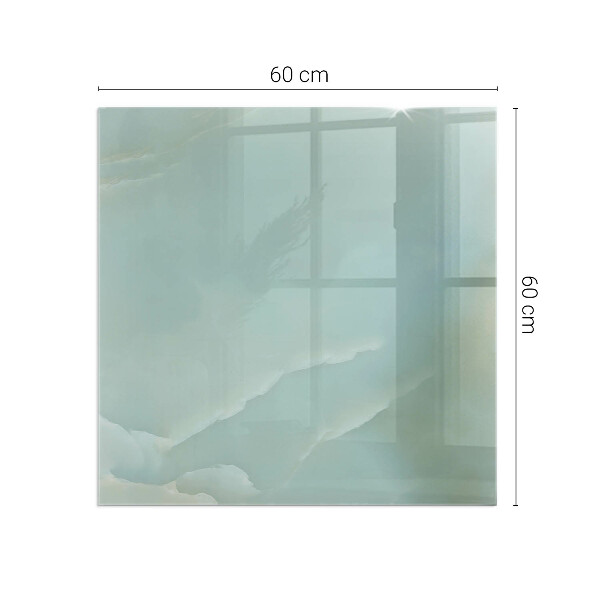 Placă de sticlă dreptunghiulară șemineu Motiv de marmură în tonuri subtile