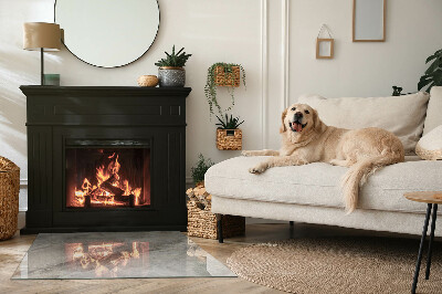 Placă de sticlă dreptunghiulară șemineu Model inspirat din piatră