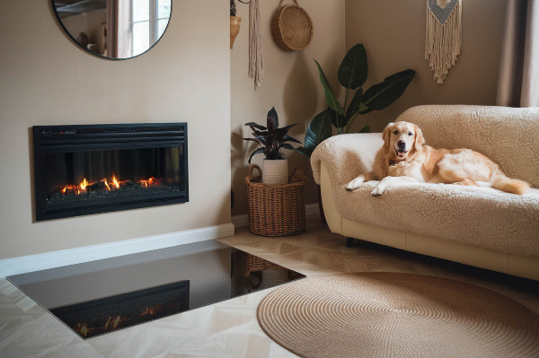 Placă de sticlă dreptunghiulară șemineu Culoare Negru