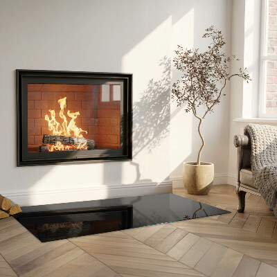 Placă de sticlă dreptunghiulară șemineu Culoare Negru