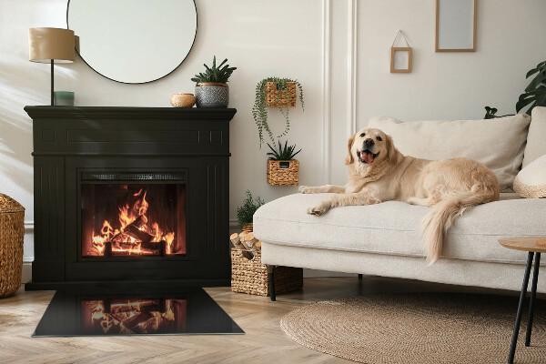 Placă de sticlă dreptunghiulară șemineu Culoare Negru