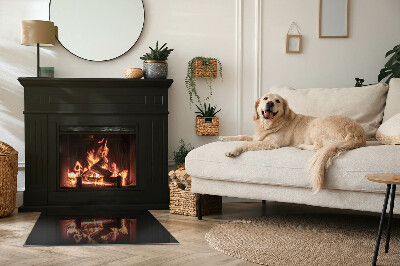 Placă de sticlă dreptunghiulară șemineu Culoare Negru