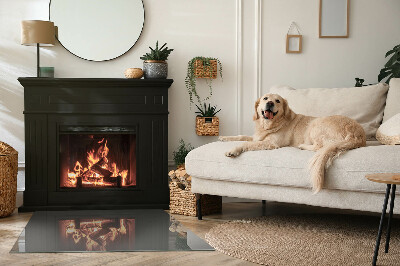 Placă dreptunghiulară din sticlă pentru șemineu Culoare: Gri-maro