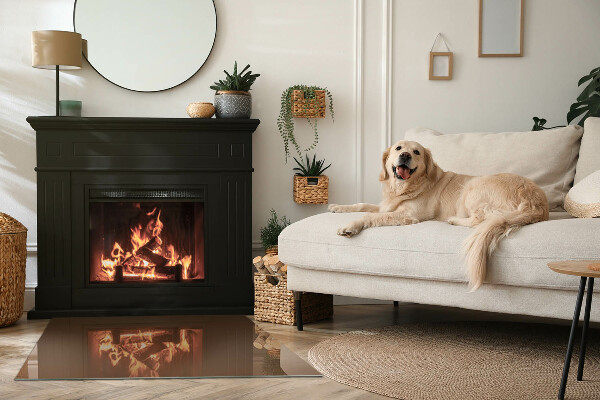 Placă de sticlă dreptunghiulară șemineu Culoare Maro