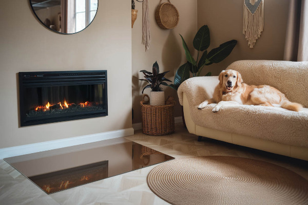 Placă de sticlă dreptunghiulară șemineu Culoare Maro