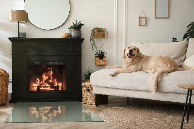 Placă dreptunghiulară din sticlă pentru șemineu Culoare măslinie