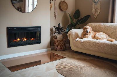 Placă de sticlă dreptunghiulară șemineu Culoare Maro