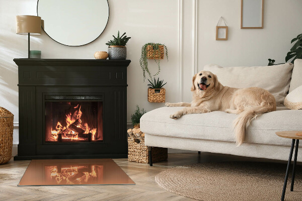 Placă de sticlă dreptunghiulară șemineu Culoare Maro