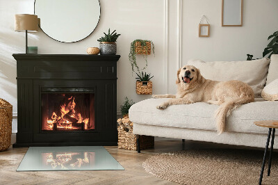 Placă dreptunghiulară din sticlă pentru șemineu Culoare Verde Deschis