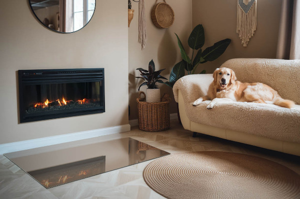 Sticlă dreptunghiulară sub sobă Culoare Maro